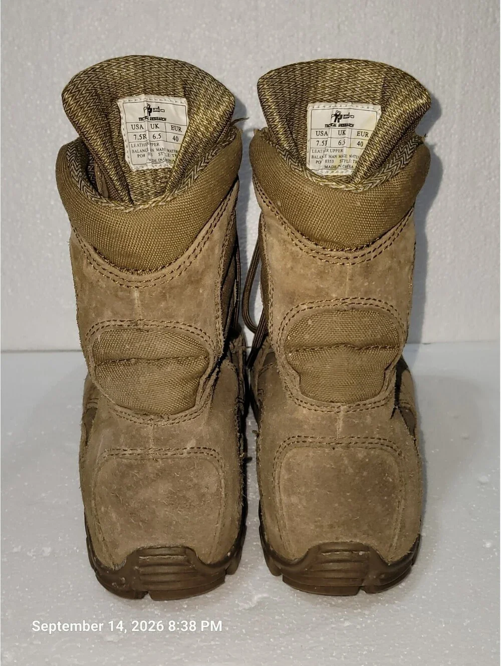 Tactical Research TR550 Hot Weather Vibram Size 7.5R USMC Or ARMY